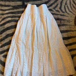 Elegant White Eyelet Skirt